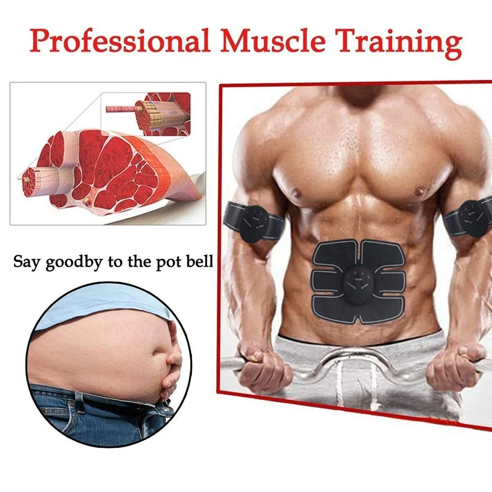 Électrostimulateur abdominal EMS – ceinture et bras pour tonification musculaire