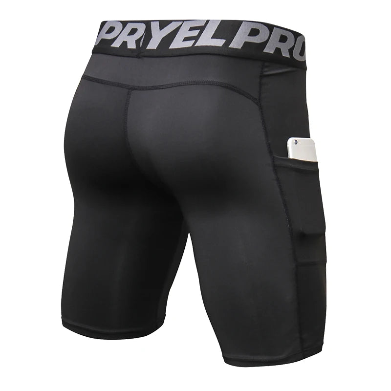 Short compression homme sport – Séchage rapide avec poche intégrée
