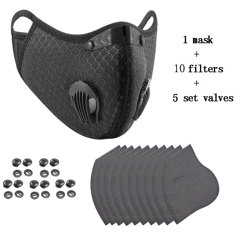 Masque Sport Respirant avec Filtres Carbone Actif – Lavable & Réutilisable