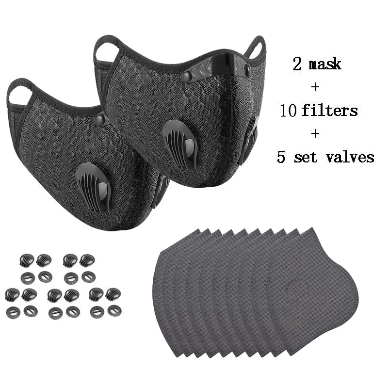 Masque Sport Respirant avec Filtres Carbone Actif – Lavable & Réutilisable