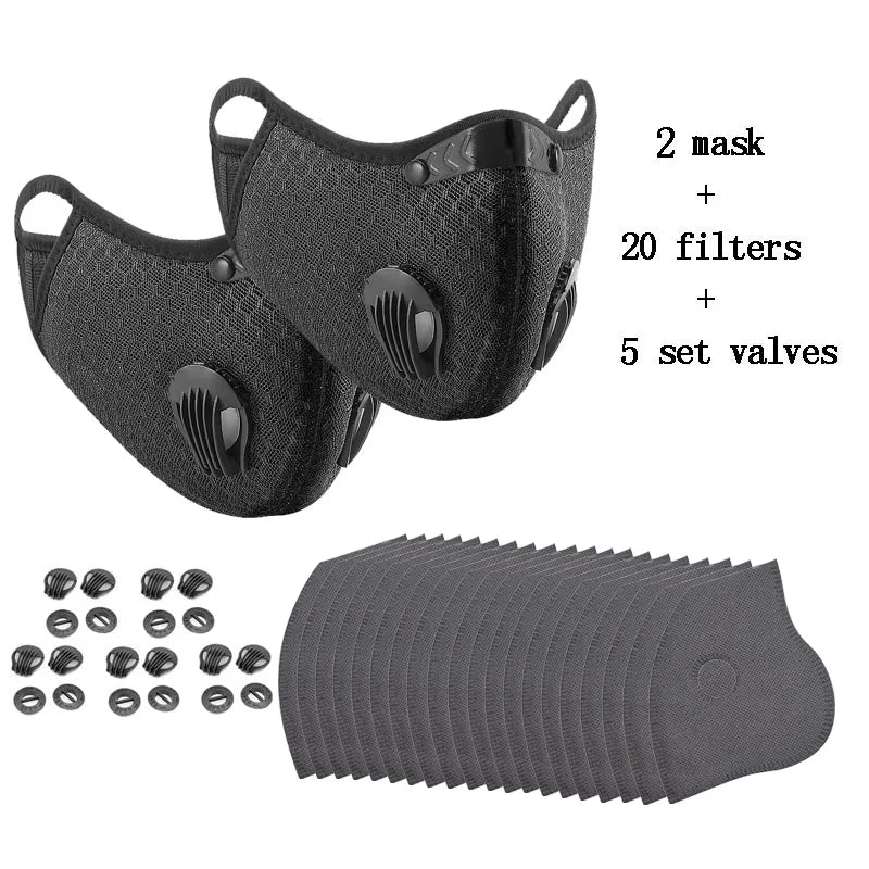 Masque Sport Respirant avec Filtres Carbone Actif – Lavable & Réutilisable