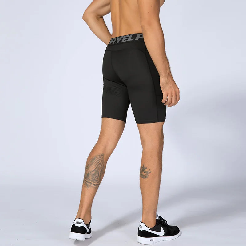 Short compression homme sport – Séchage rapide avec poche intégrée