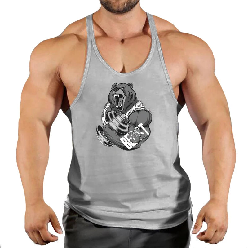 Débardeur musculation homme sans manches en coton – Respirant & ajusté pour l’entraînement