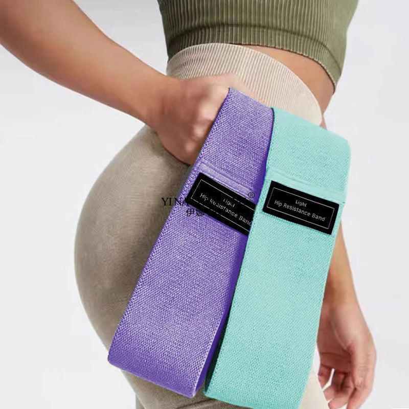 Bandes de résistance fessiers en tissu – set de 3 niveaux, anti-glisse & haute élasticité