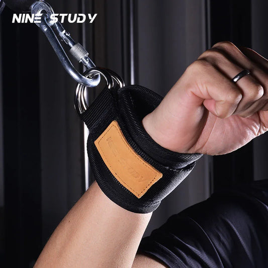 Sangles poignets ajustables en néoprène – Accessoire musculation pour câbles & élastiques