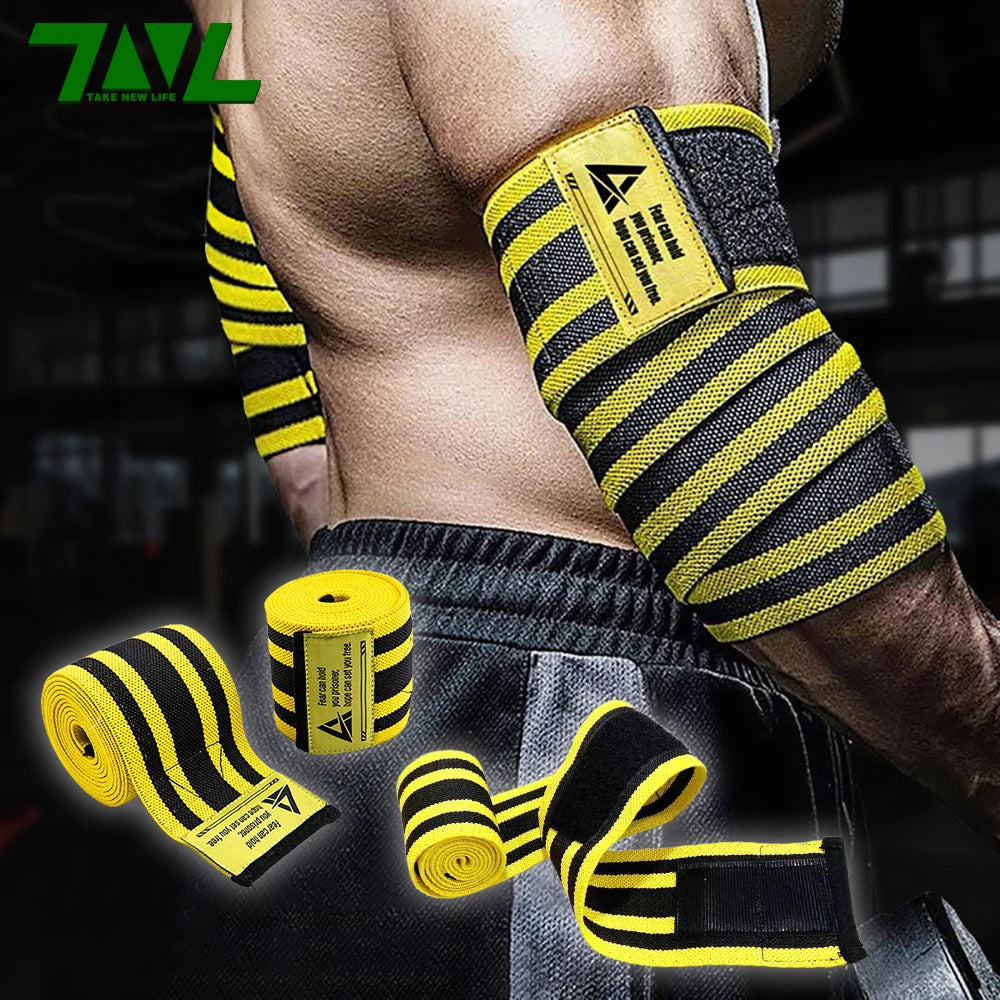 Bande de compression coude 110 cm – maintien articulations pour musculation & bench