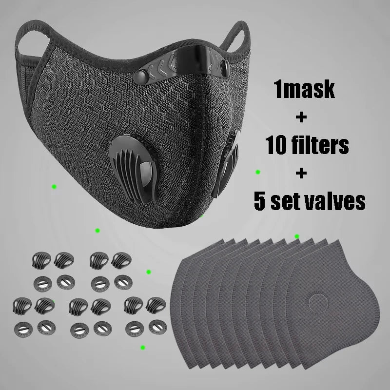 Masque Sport Respirant avec Filtres Carbone Actif – Lavable & Réutilisable