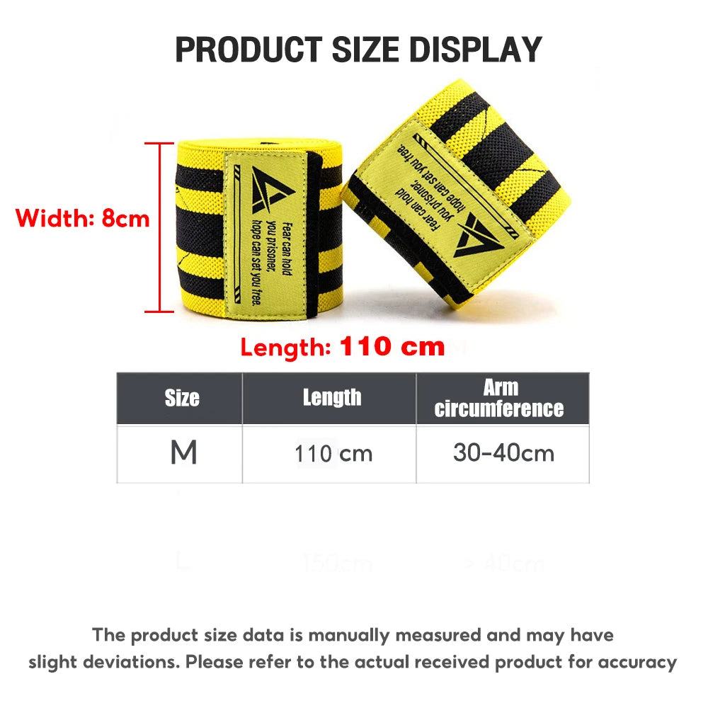 Bande de compression coude 110 cm – maintien articulations pour musculation & bench