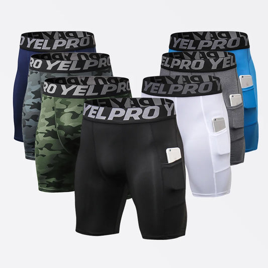 Short compression homme sport – Séchage rapide avec poche intégrée