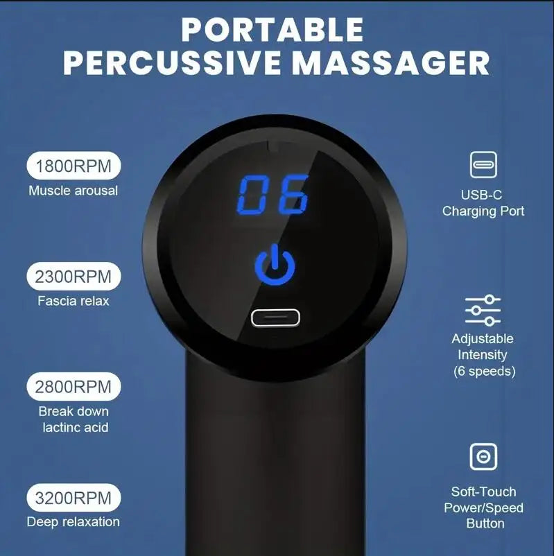 Mini Pistolet de Massage Musculaire – Rechargeable – Détente & Récupération