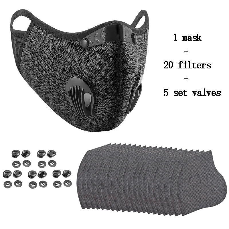 Masque Sport Respirant avec Filtres Carbone Actif – Lavable & Réutilisable