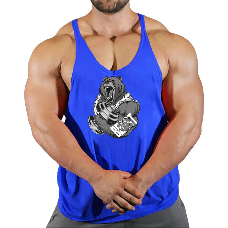 Débardeur musculation homme sans manches en coton – Respirant & ajusté pour l’entraînement