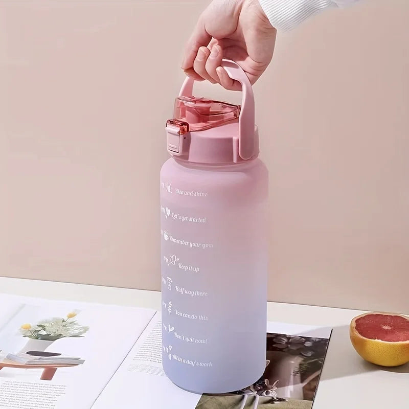 Gourde 2L sport avec paille – hydratation pratique et motivante pour entraînement