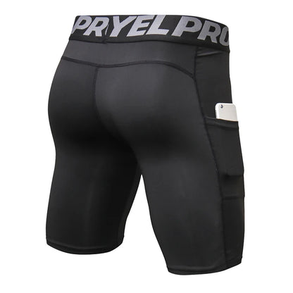 Short compression homme sport – Séchage rapide avec poche intégrée