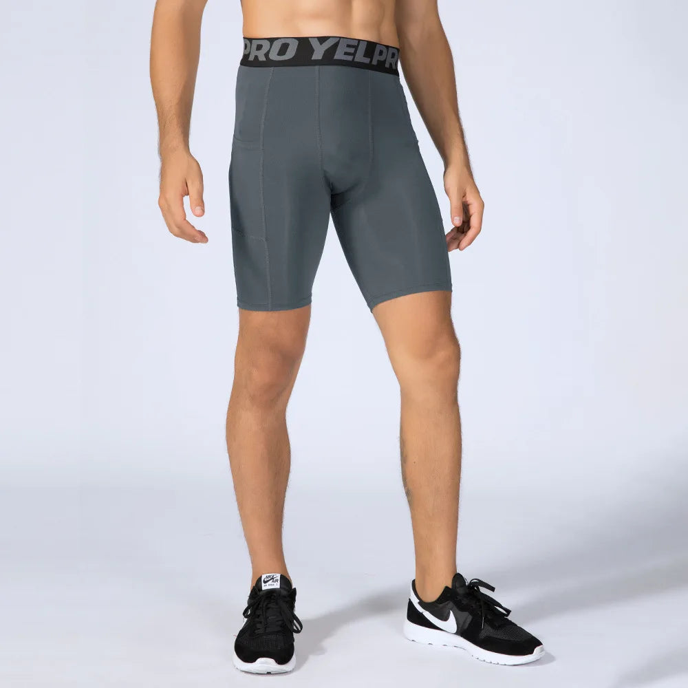 Short compression homme sport – Séchage rapide avec poche intégrée