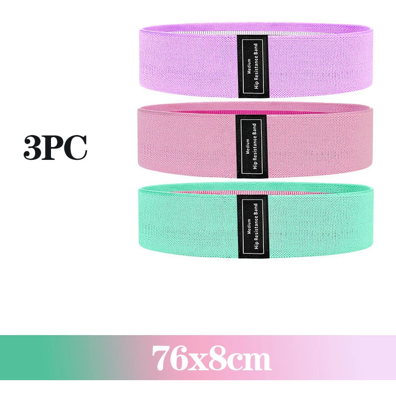 Bandes de résistance fessiers en tissu – set de 3 niveaux, anti-glisse & haute élasticité