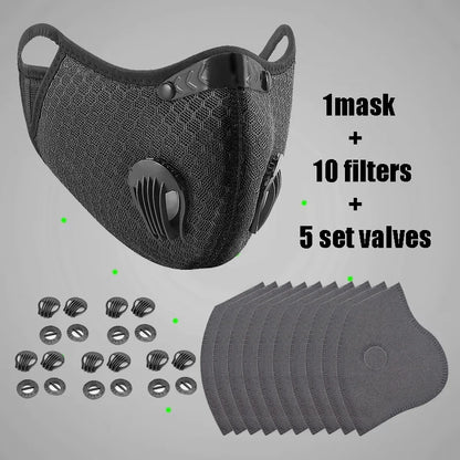 Masque Sport Respirant avec Filtres Carbone Actif – Lavable & Réutilisable