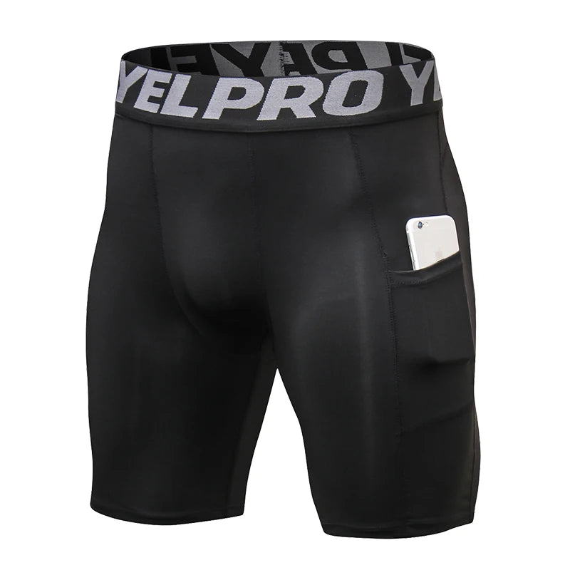 Short compression homme sport – Séchage rapide avec poche intégrée