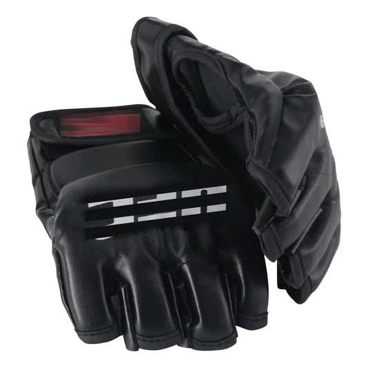 Gants de combat demi-doigt MMA – cuir synthétique renforcé pour boxe, muay thai et entraînement