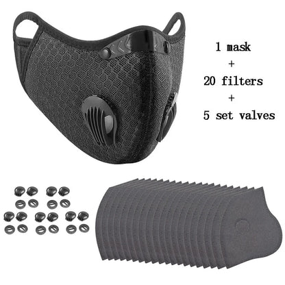 Masque Sport Respirant avec Filtres Carbone Actif – Lavable & Réutilisable