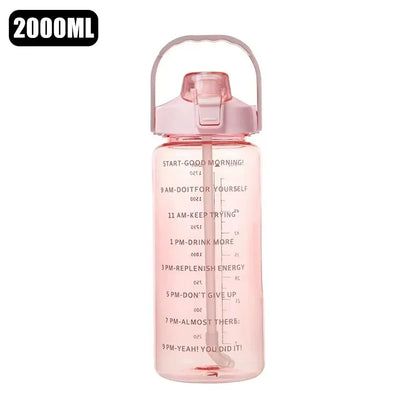 Gourde 2L sport avec paille – hydratation pratique et motivante pour entraînement